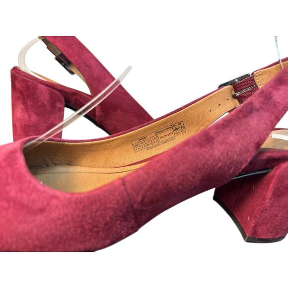Vionic Women's Burgundy Pink Suede Heels Slingback 7.5 - Picture 4 of 9